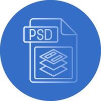 Psd file format Gradient Line Circle Icon vector