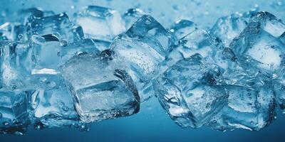 AI generated photorealistic image of clean ice cubes photo