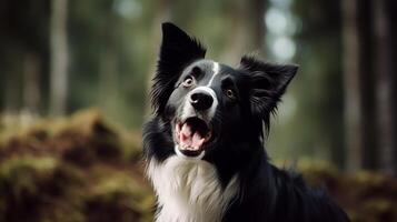 ai generado fotorrealista retrato de un frontera collie foto