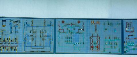 controlar panel de el nuclear poder planta. cerca arriba. foto