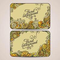 Set of two floral decorative vector frames