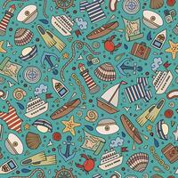 Cartoon nautical seamless pattern vector