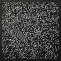 Cartoon cute doodles hand drawn Sport illustration vector