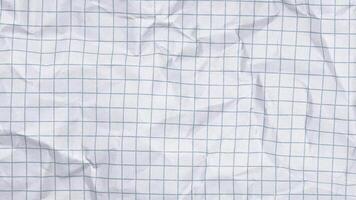 Wrinkled white paper sheet texture stop motion animated background video