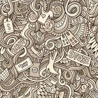 Cartoon cute doodles hand drawn Sale seamless pattern vector