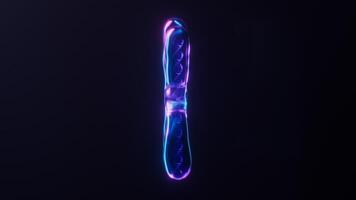 Loop animation of chromosome with dark neon light effect, 3d rendering. video