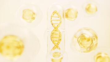 medizinisch Kapsel mit DNA innen, 3d Wiedergabe. video