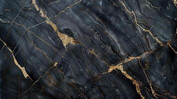 AI generated Black gold marble texture background pattern with high resolution. High resolution photo. Luxury background for design. photo