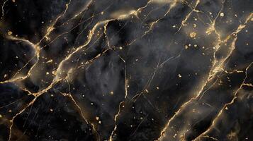 AI generated Black gold marble texture background pattern with high resolution. High resolution photo. Luxury background for design. photo