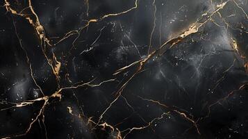 AI generated Black gold marble texture background pattern with high resolution. High resolution photo. Luxury background for design. photo