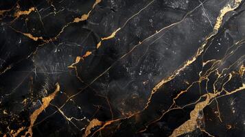 AI generated Black gold marble texture background pattern with high resolution. High resolution photo. Luxury background for design. photo