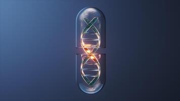 Medical capsule with DNA inside, 3d rendering. video