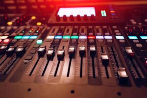 Sound volume recording control. Studio lifestyle modern equipment. photo