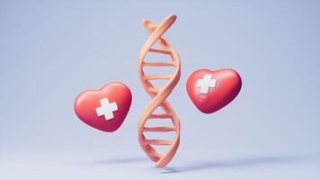 vermelho coração forma com médico conceito, 3d Renderização. video