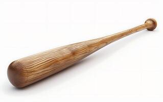 AI generated Realistic Wooden Baseball Bat Isolated on Clean White Background High-Resolution 3D Rendering photo