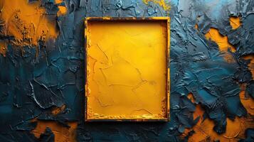 AI generated Mock up frame on a background of colored wall. The concept of art and creativity. photo