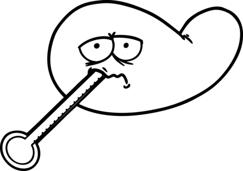 Karikatur krank Galle Blase Symbol png