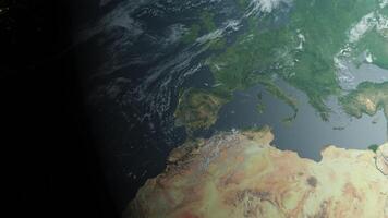 Zoomen im zu Spanien im Western Europa von Satellit video