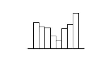 Histogram Chart Icon in Line Style of nice animated for your videos, easy to use with Transparent Background video