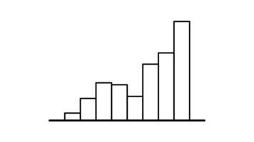 istogramma grafico icona nel linea stile di simpatico animato per il tuo video, facile per uso con trasparente sfondo video