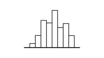 Histogram Chart Icon in Line Style of nice animated for your videos, easy to use with Transparent Background video