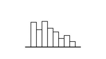 histogram tabel icoon in lijn stijl van mooi hoor geanimeerd voor uw videos, gemakkelijk naar gebruik met transparant achtergrond video