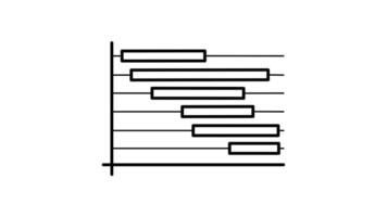 Gantt Chart Icon in Line Style of nice animated for your videos, easy to use with Transparent Background video