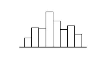 istogramma grafico icona nel linea stile di simpatico animato per il tuo video, facile per uso con trasparente sfondo video