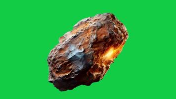 AI generated Green Screen Falling Fiery Meteor with Shake video