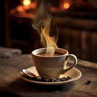 AI generated a cup of smoked  coffee photo
