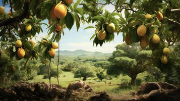 AI generated mango tree in the orchard photo