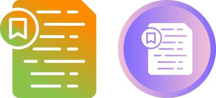 Document Insert Bookmark Vector Icon