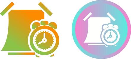 Sticky note with alarm clock Vector Icon