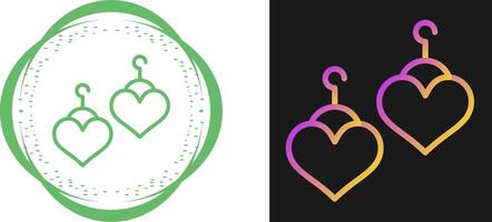 Heart Shaped Earrings Vector Icon