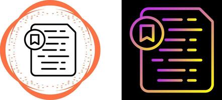 Document Insert Bookmark Vector Icon