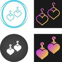 Heart Shaped Earrings Vector Icon