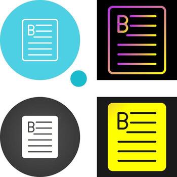 documento negrita vector icono