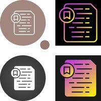 Document Insert Bookmark Vector Icon