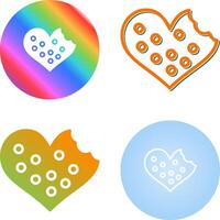 Heart shaped cookies Vector Icon