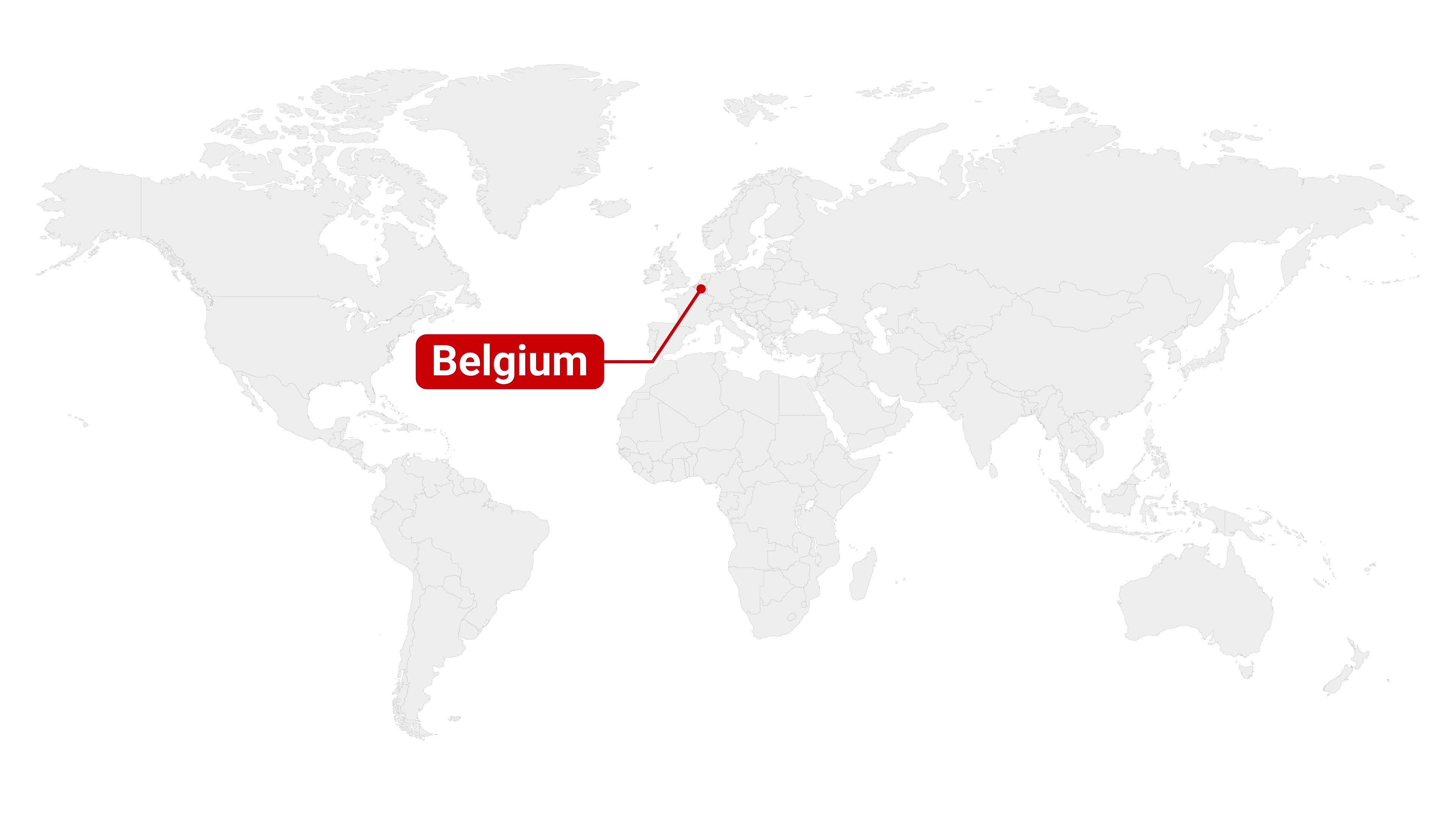 Animation Of Belgium Country Map On The World Map Animation Of Map Animation Of Belgium Country Map On The World Map Animation Of Map Zoom In With Border And Marking Of Major Cities And Capital Of The Country Belgium Free Video 