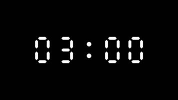 5 second countdown digital timer on black background. Free Video