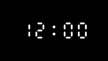 15 second countdown digital timer on black background. Free Video