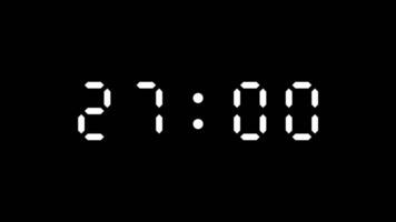 30 second countdown digital timer on black background. Free Video