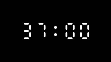 40 second countdown digital timer on black background. Free Video