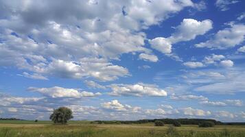 AI generated Cloudy sky in the summer background photo