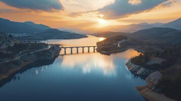 ai generado presas son siendo construido para hidroeléctrico proyectos foto