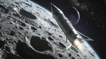 AI generated The rocket was destroyed on landing on the moon photo