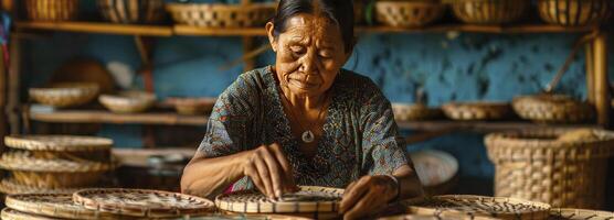 AI generated The importance of preserving traditional handmade crafts in a world increasingly dominated by mass production and technology. photo