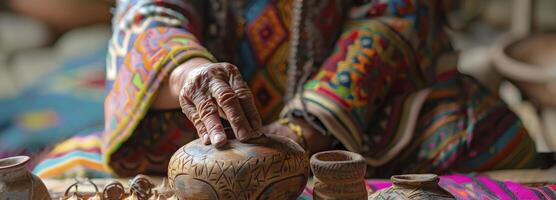 ai generado el importancia de conservación tradicional hecho a mano artesanía en un mundo cada vez más dominado por masa producción y tecnología. foto