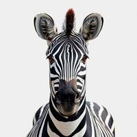 AI generated Zoo, Zebra on white isolated background - AI generated image photo